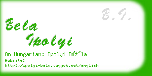 bela ipolyi business card